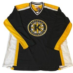 Kingston Frontenacs Hockey Jersey Stitched Sewn OHL CHL Fan Black Large NEW